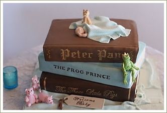 baby shower book cake, ideas for a baby shower