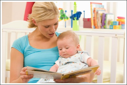 mum reading to baby