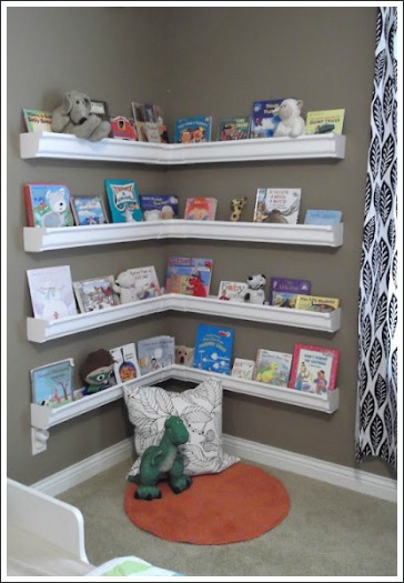 childrens book shelves wall