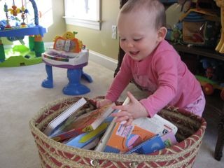 baby with books