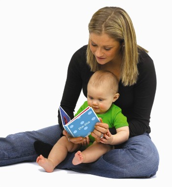 mum reading with baby