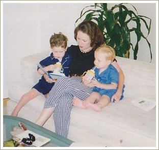 nursery songs, mum reading with boys